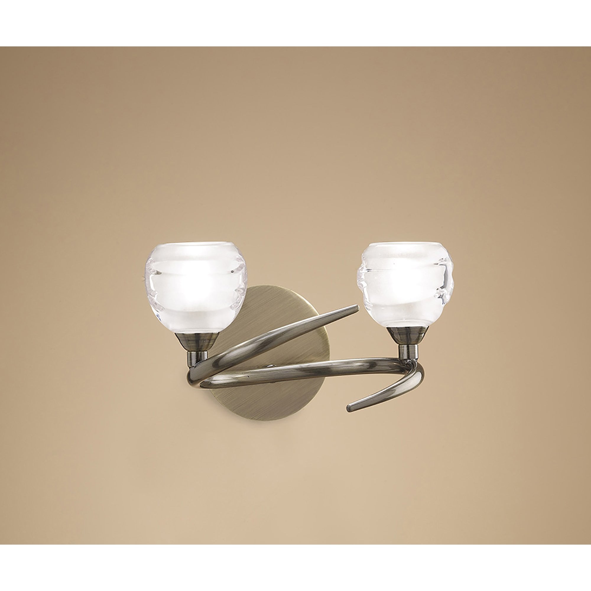 M1825/S Loop Wall Lamp Switched 2 Light G9 ECO Antique Brass