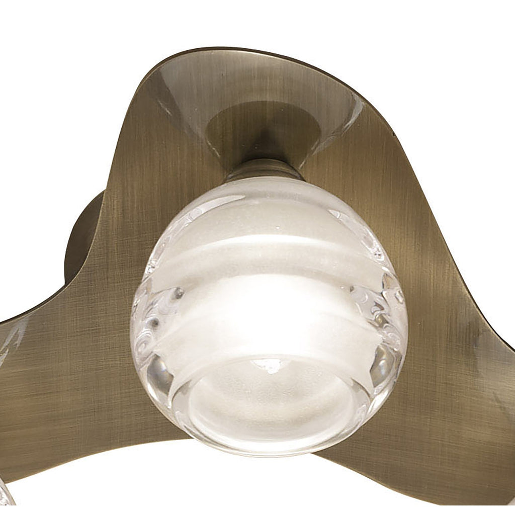 M1828 Loop Flush Ceiling 3 Light G9 ECO Antique Brass