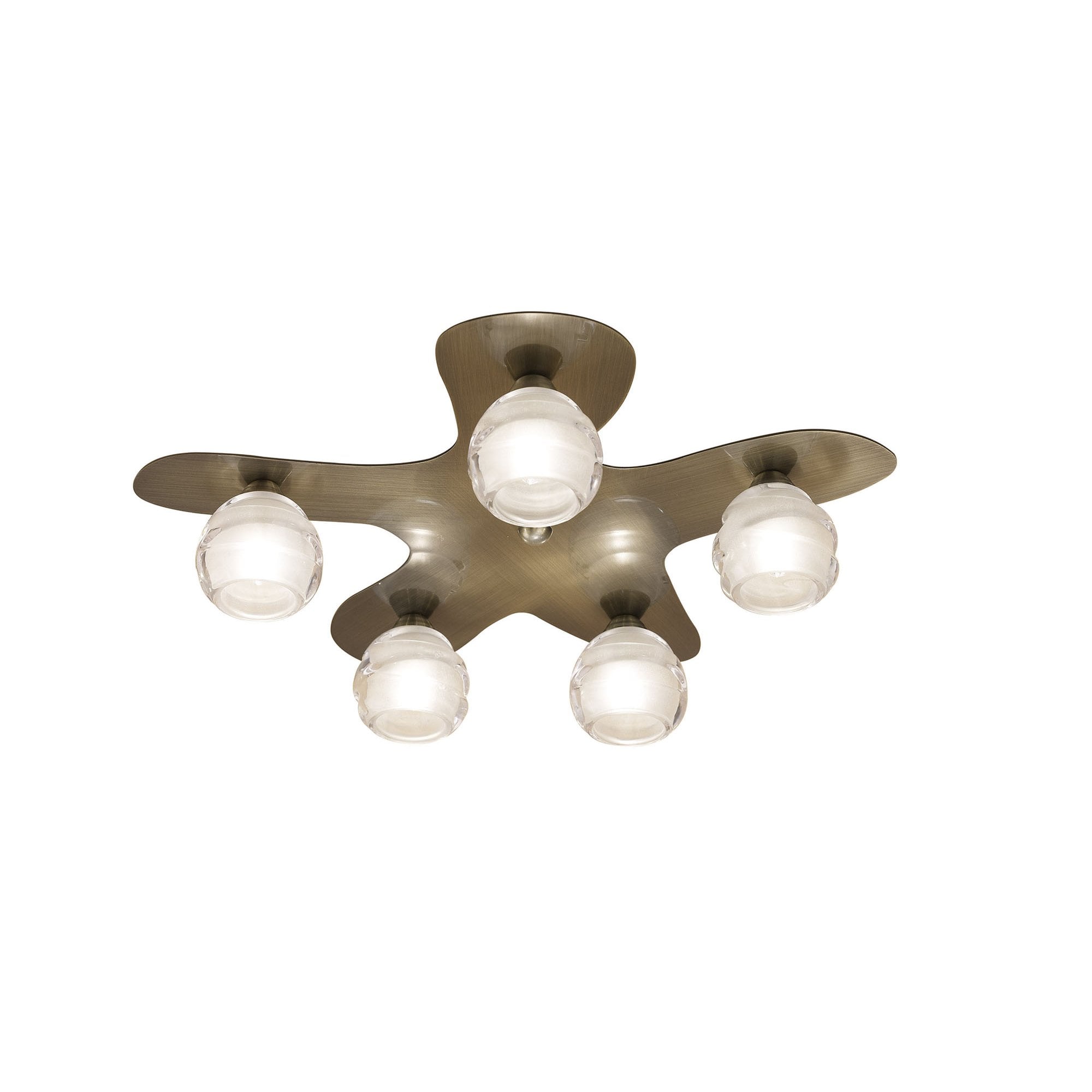 M1829 Loop Flush Ceiling 5 Light G9 ECO Antique Brass