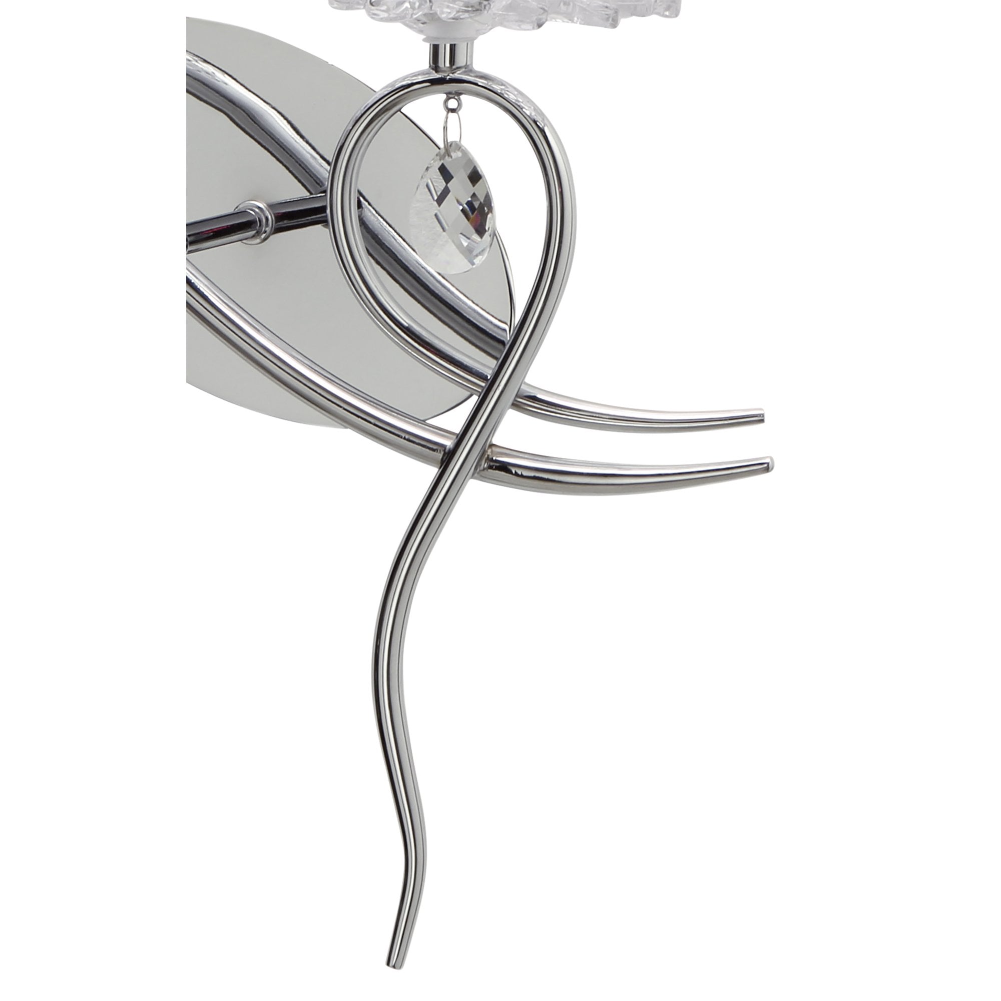 M5276/L Louise Wall Lamp Left 2 Light E27 White Shade Polished Chrome/Clear Crystal