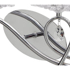 M5276/L Louise Wall Lamp Left 2 Light E27 White Shade Polished Chrome/Clear Crystal