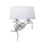 M5276 Louise Wall Lamp Right 2 Light E27 White Shade Polished Chrome / Clear Crystal