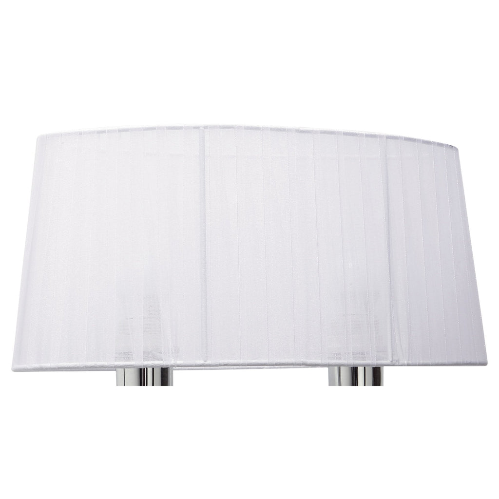 M5276 Louise Wall Lamp Right 2 Light E27 White Shade Polished Chrome / Clear Crystal