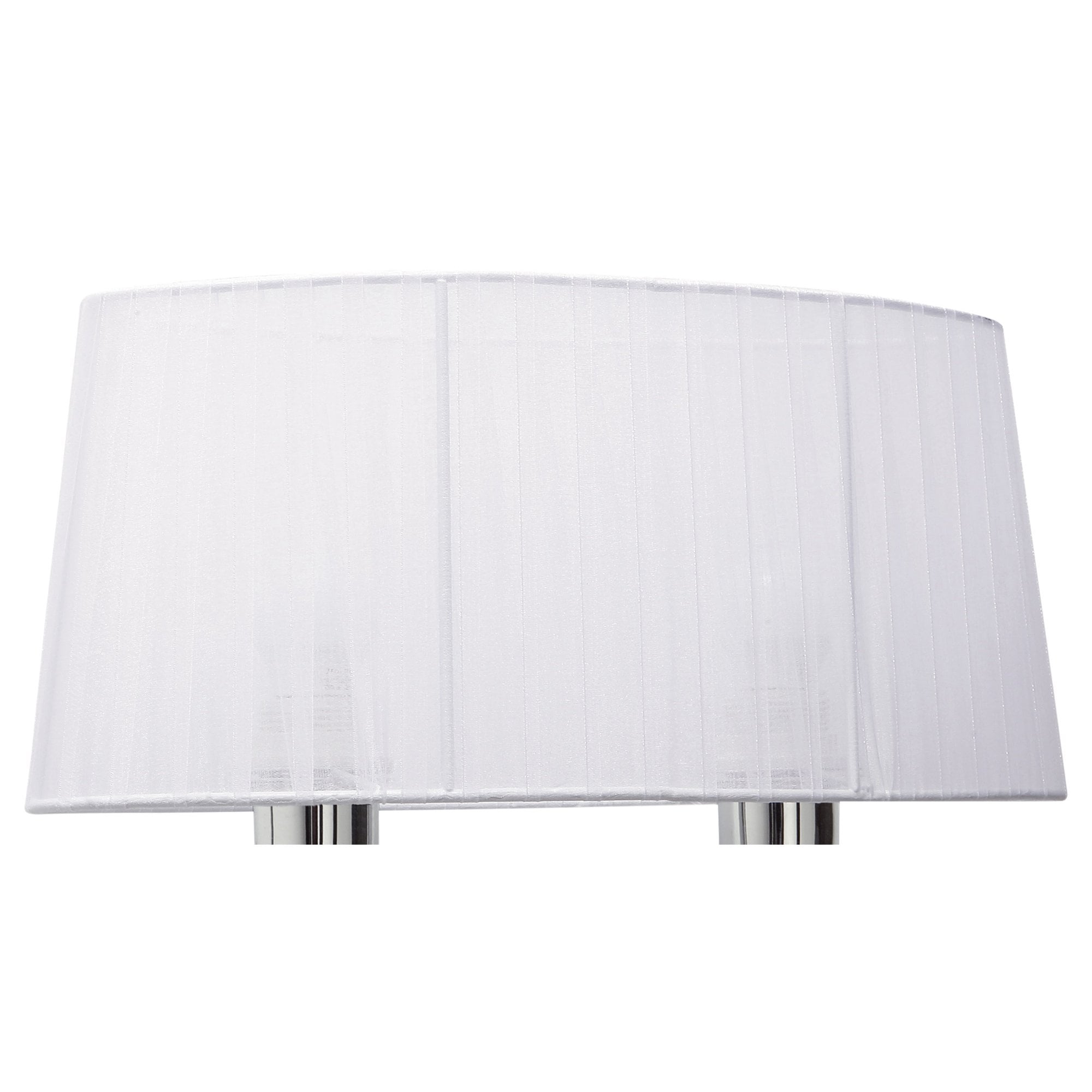 M5276 Louise Wall Lamp Right 2 Light E27 White Shade Polished Chrome / Clear Crystal