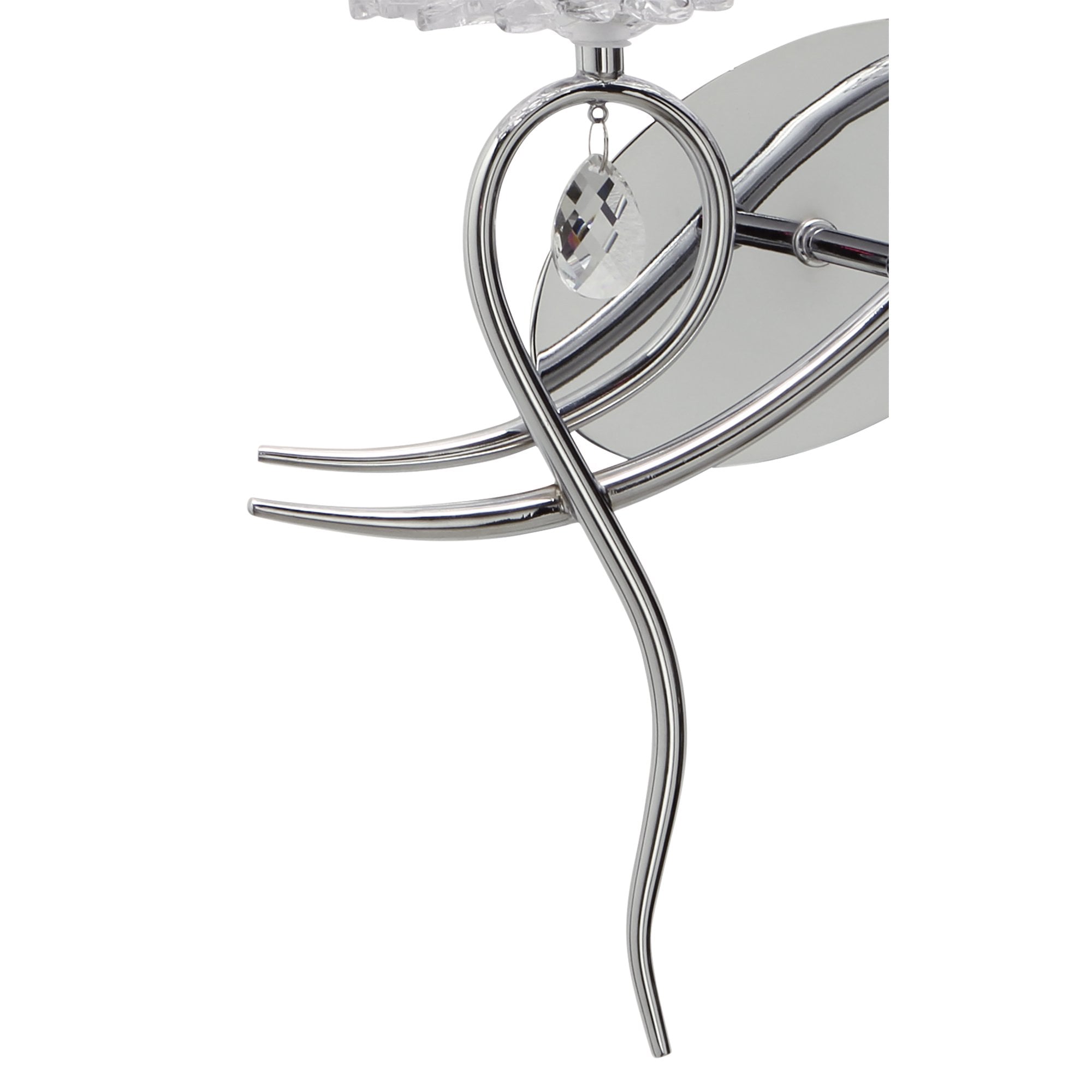 M5276 Louise Wall Lamp Right 2 Light E27 White Shade Polished Chrome / Clear Crystal