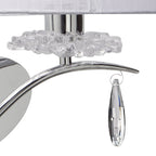 M5276 Louise Wall Lamp Right 2 Light E27 White Shade Polished Chrome / Clear Crystal