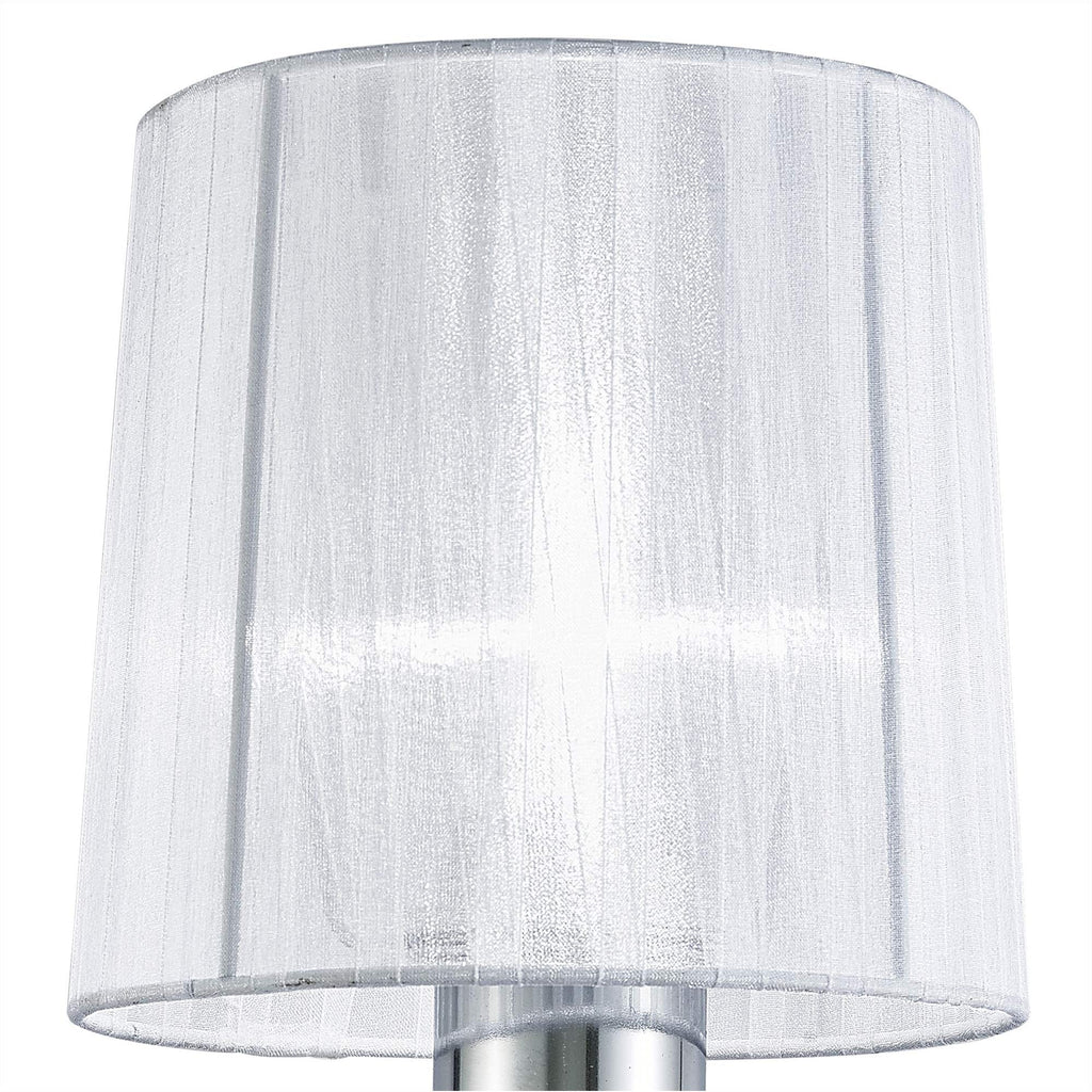 M5277 Louise Wall Lamp 1 Light E27 White Shade Polished Chrome / Clear Crystal