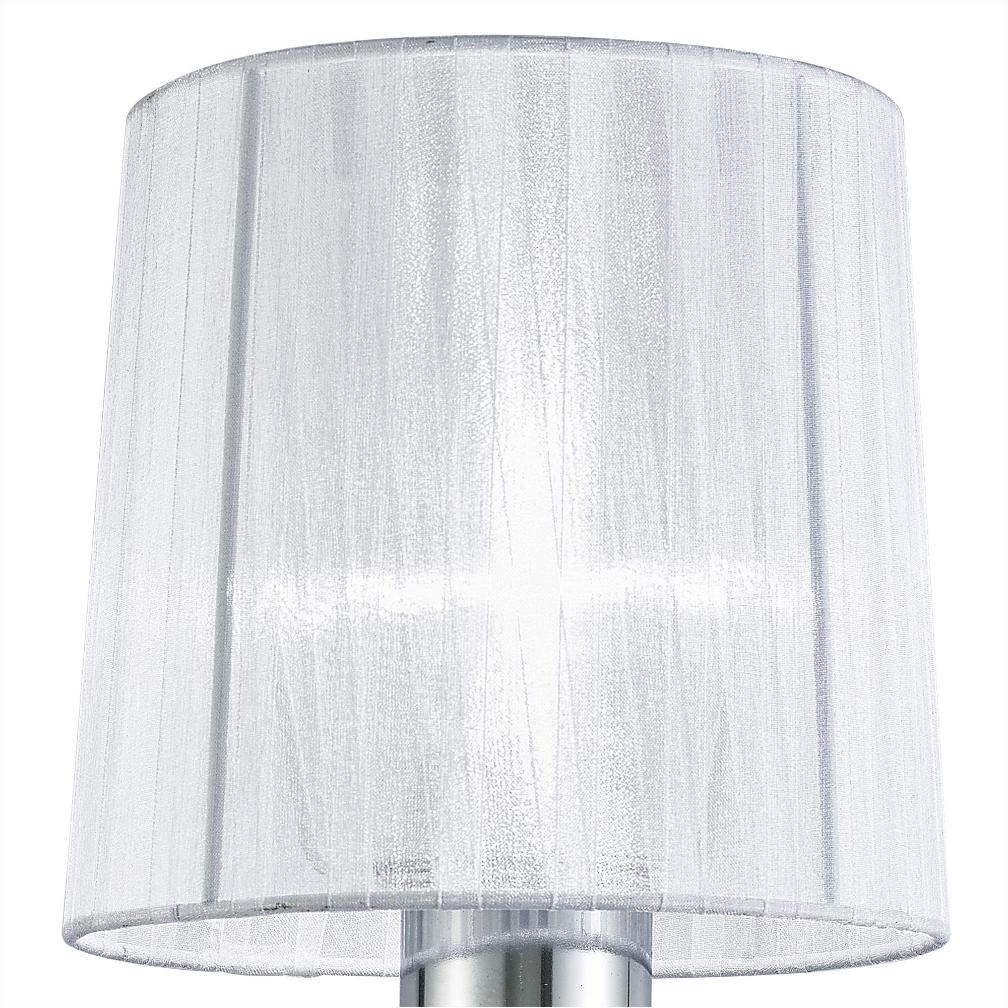 M5277 Louise Wall Lamp 1 Light E27 White Shade Polished Chrome / Clear Crystal
