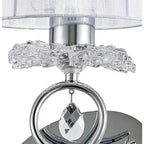 M5277 Louise Wall Lamp 1 Light E27 White Shade Polished Chrome / Clear Crystal