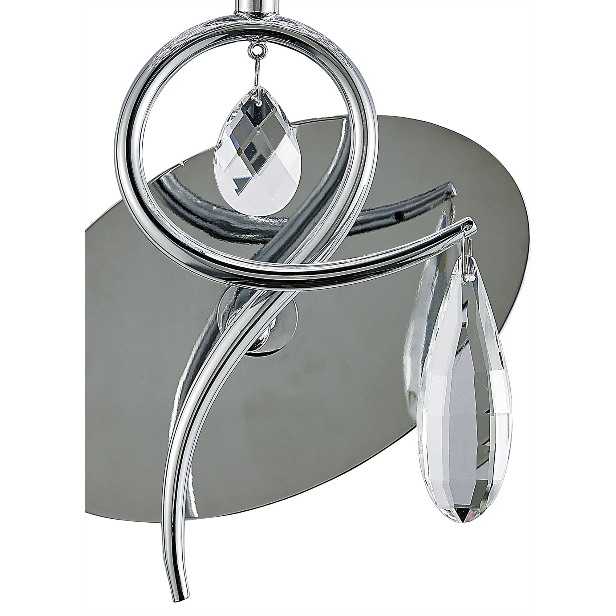 M5277 Louise Wall Lamp 1 Light E27 White Shade Polished Chrome / Clear Crystal
