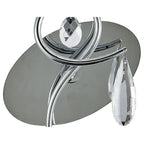 M5277 Louise Wall Lamp 1 Light E27 White Shade Polished Chrome / Clear Crystal