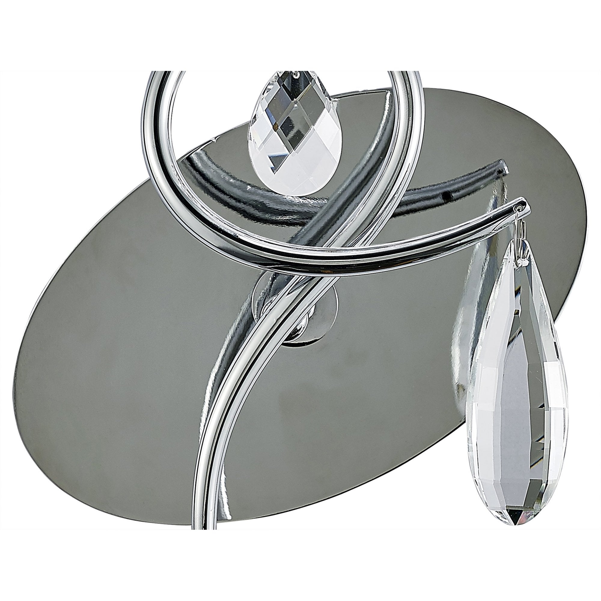 M5277 Louise Wall Lamp 1 Light E27 White Shade Polished Chrome / Clear Crystal