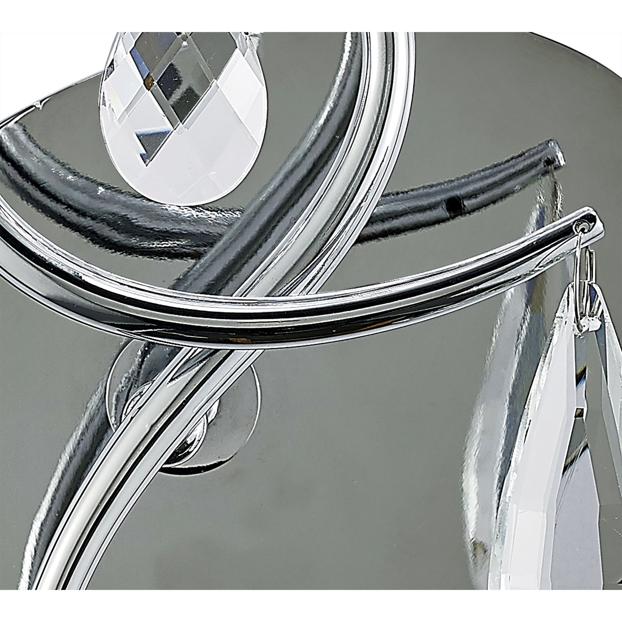 M5277 Louise Wall Lamp 1 Light E27 White Shade Polished Chrome / Clear Crystal