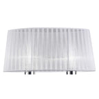 M5278 Louise Table Lamp 2 Light E27 Large White Shade Polished Chrome / Clear Crystal