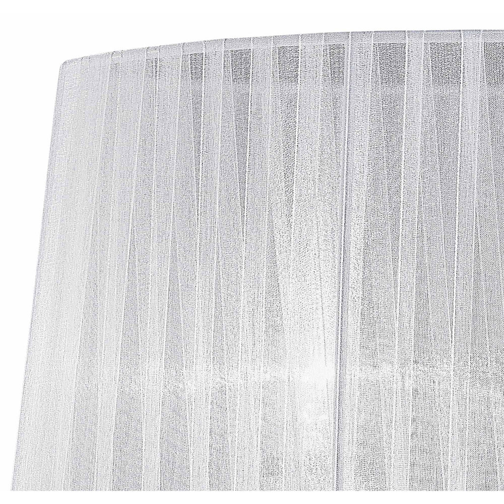 M5278 Louise Table Lamp 2 Light E27 Large White Shade Polished Chrome / Clear Crystal