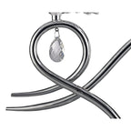 M5278 Louise Table Lamp 2 Light E27 Large White Shade Polished Chrome / Clear Crystal