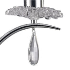 M5278 Louise Table Lamp 2 Light E27 Large White Shade Polished Chrome / Clear Crystal