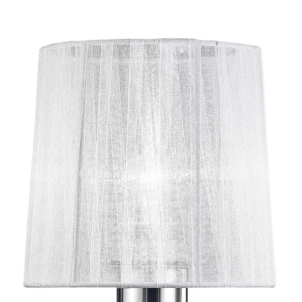 M5279 Louise Table Lamp 1 Light E27 White Shade Polished Chrome / Clear Crystal