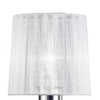 M5279 Louise Table Lamp 1 Light E27 White Shade Polished Chrome / Clear Crystal