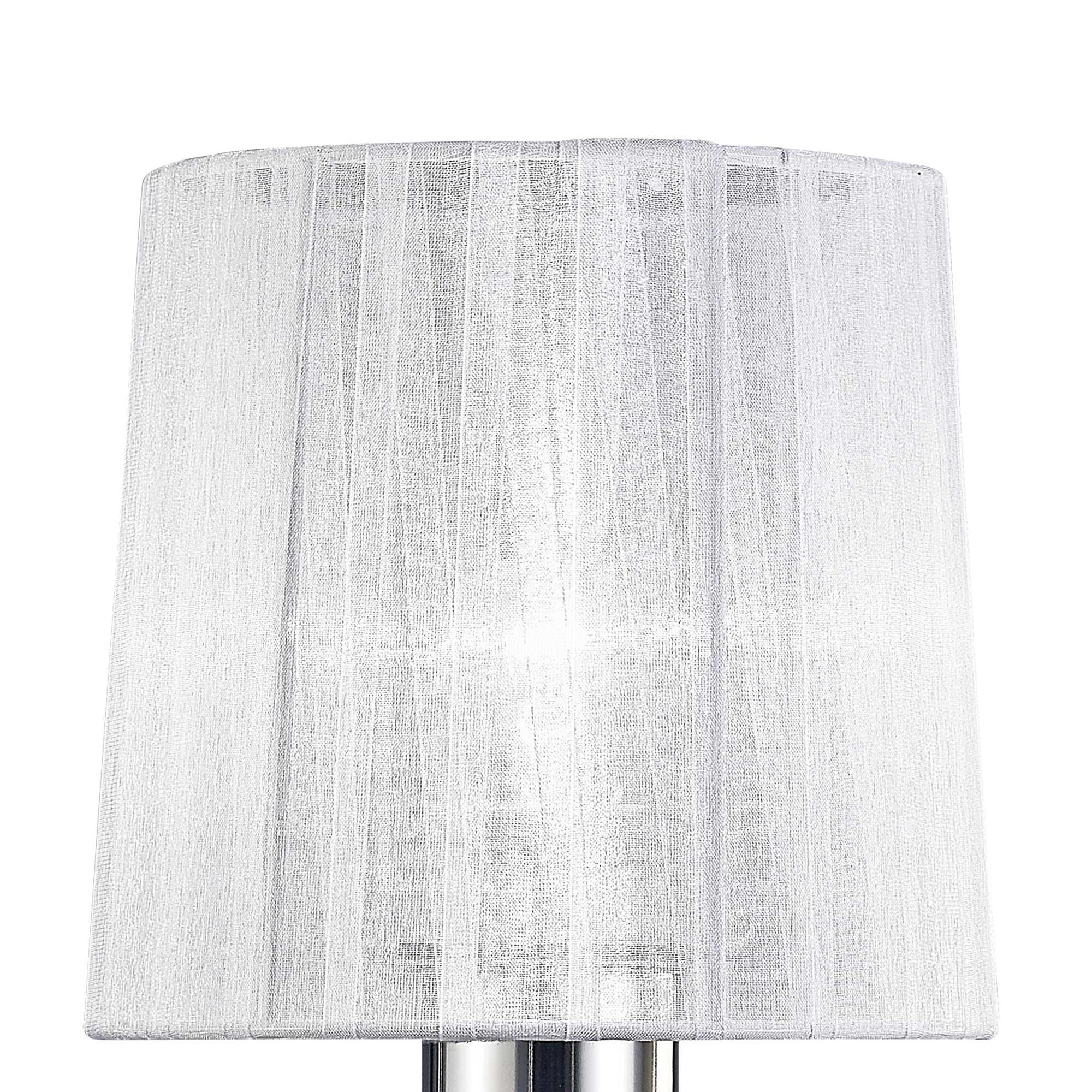 M5279 Louise Table Lamp 1 Light E27 White Shade Polished Chrome / Clear Crystal