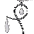M5279 Louise Table Lamp 1 Light E27 White Shade Polished Chrome / Clear Crystal