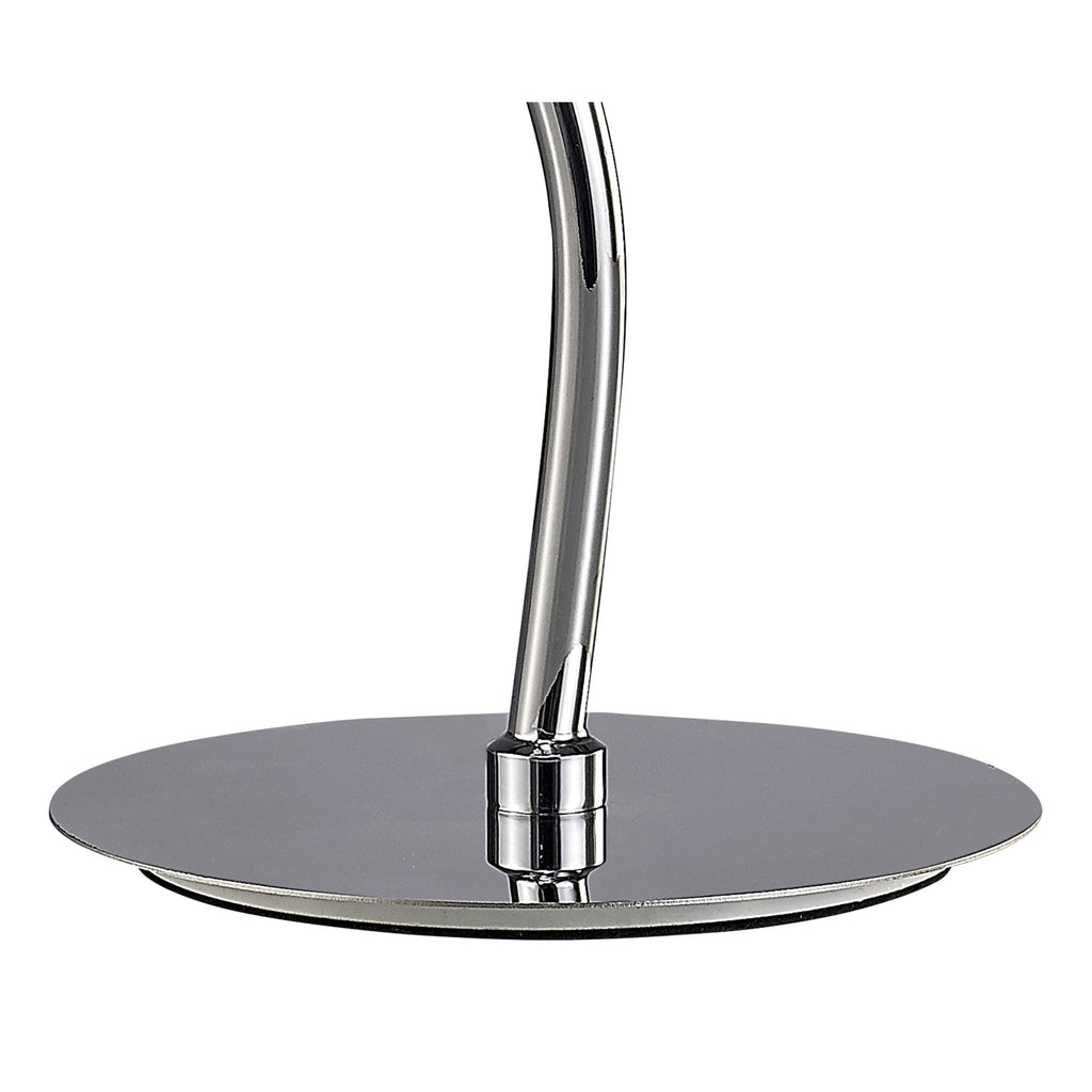 M5279 Louise Table Lamp 1 Light E27 White Shade Polished Chrome / Clear Crystal