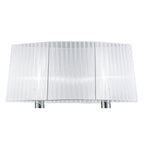 M5280 Louise Floor Lamp 2 Light E27 White Shade Polished Chrome / Clear Crystal