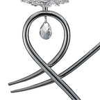 M5280 Louise Floor Lamp 2 Light E27 White Shade Polished Chrome / Clear Crystal