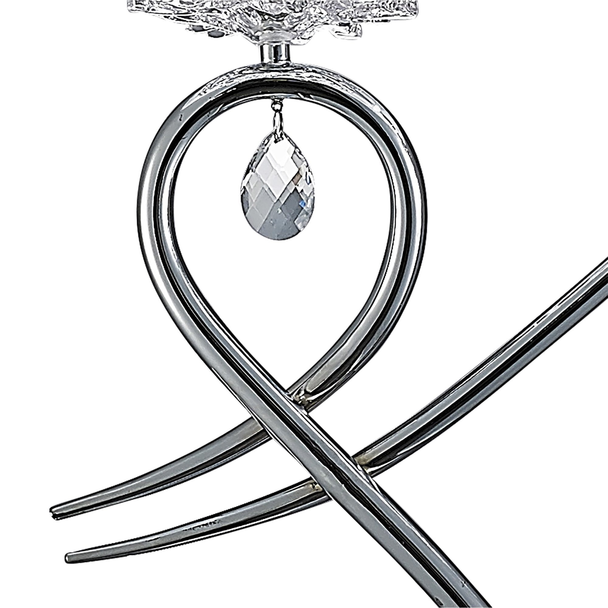 M5280 Louise Floor Lamp 2 Light E27 White Shade Polished Chrome / Clear Crystal