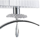 M5280 Louise Floor Lamp 2 Light E27 White Shade Polished Chrome / Clear Crystal