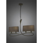 M3680 Lua Linear Pendant 2 Arm 4 Light E27 Ash Grey Ash Grey Shades