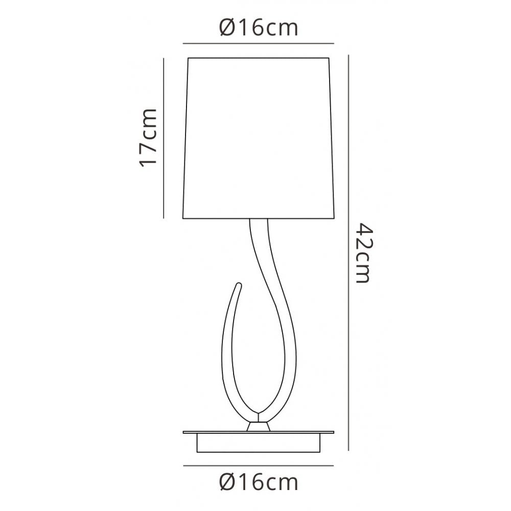 M3682 Lua Table Lamp 1 Light E27 Small Ash Grey Ash Grey Shade