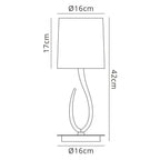 M3682 Lua Table Lamp 1 Light E27 Small Ash Grey Ash Grey Shade