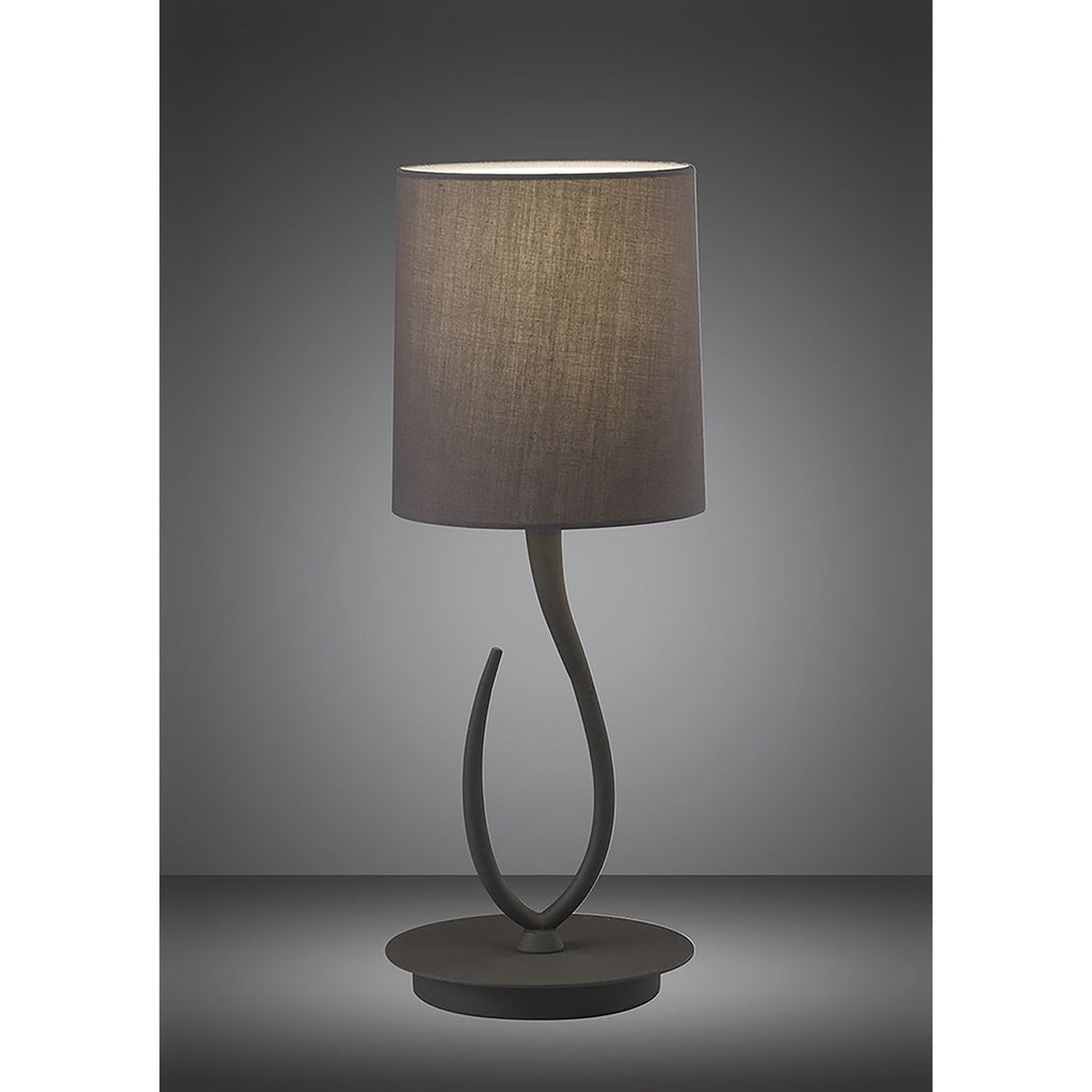 M3682 Lua Table Lamp 1 Light E27 Small Ash Grey Ash Grey Shade