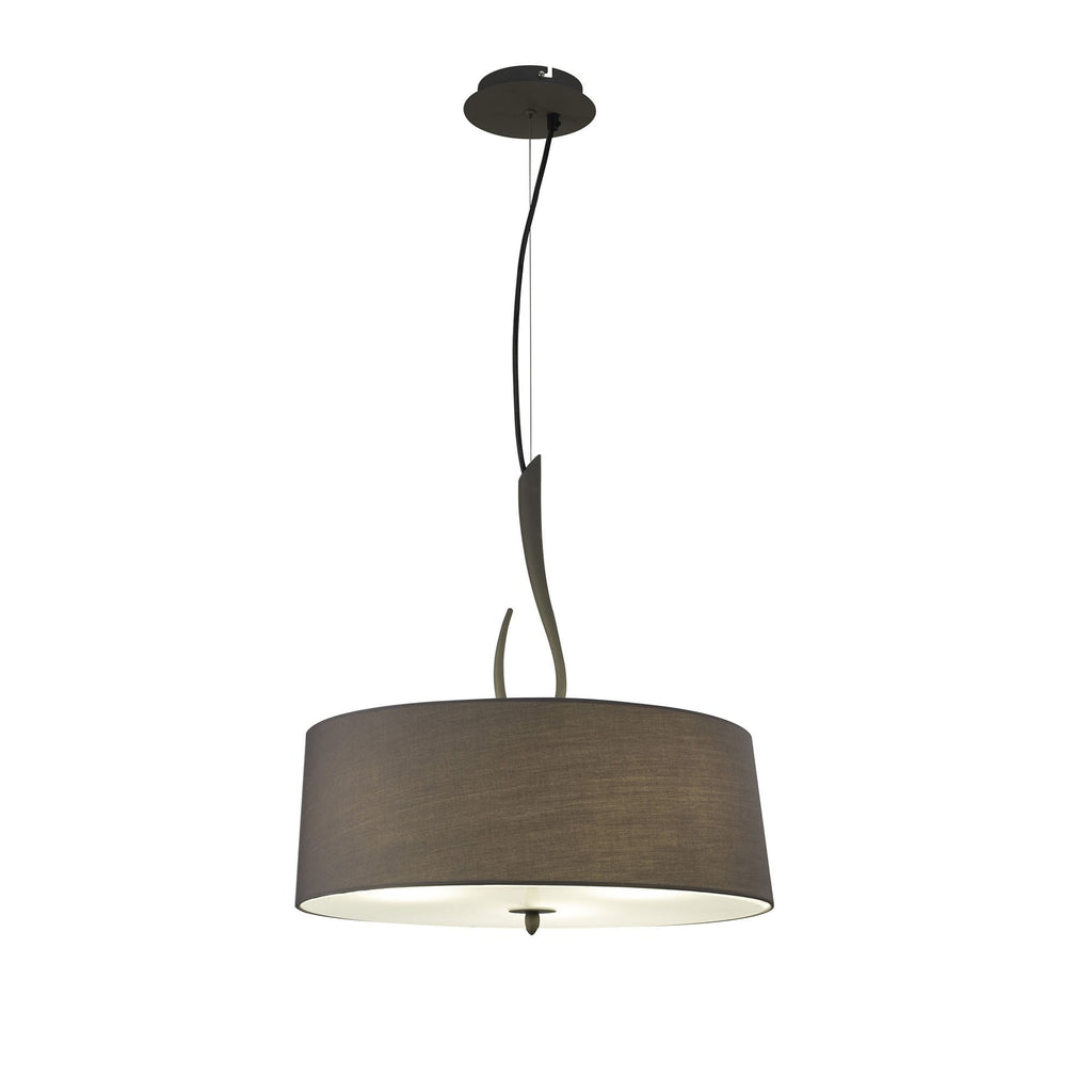 M3684 Lua Single Pendant 3 Light E27 Ash Grey Ash Grey Shade