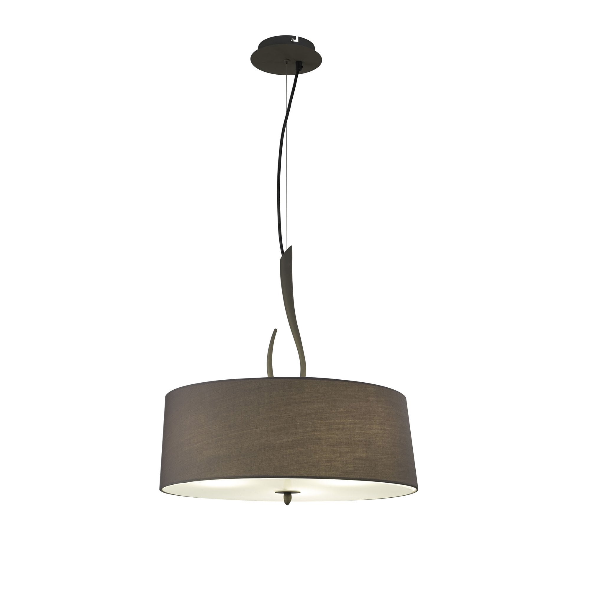 M3684 Lua Single Pendant 3 Light E27 Ash Grey Ash Grey Shade
