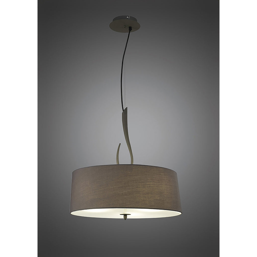 M3684 Lua Single Pendant 3 Light E27 Ash Grey Ash Grey Shade