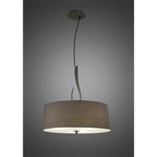 M3684 Lua Single Pendant 3 Light E27 Ash Grey Ash Grey Shade