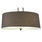 M3684 Lua Single Pendant 3 Light E27 Ash Grey Ash Grey Shade