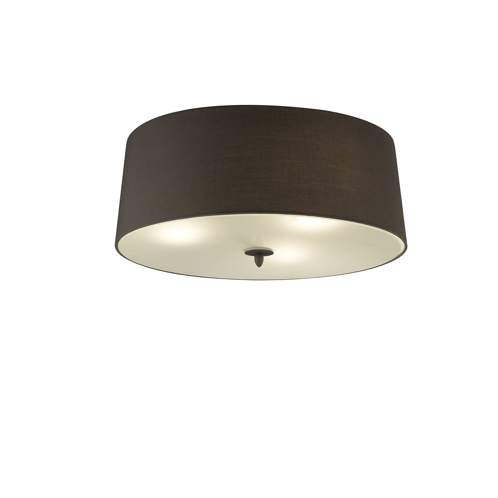 M3685 Lua Flush Ceiling 3 Light E27 Ash Grey Ash Grey Shade