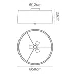 M3685 Lua Flush Ceiling 3 Light E27 Ash Grey Ash Grey Shade