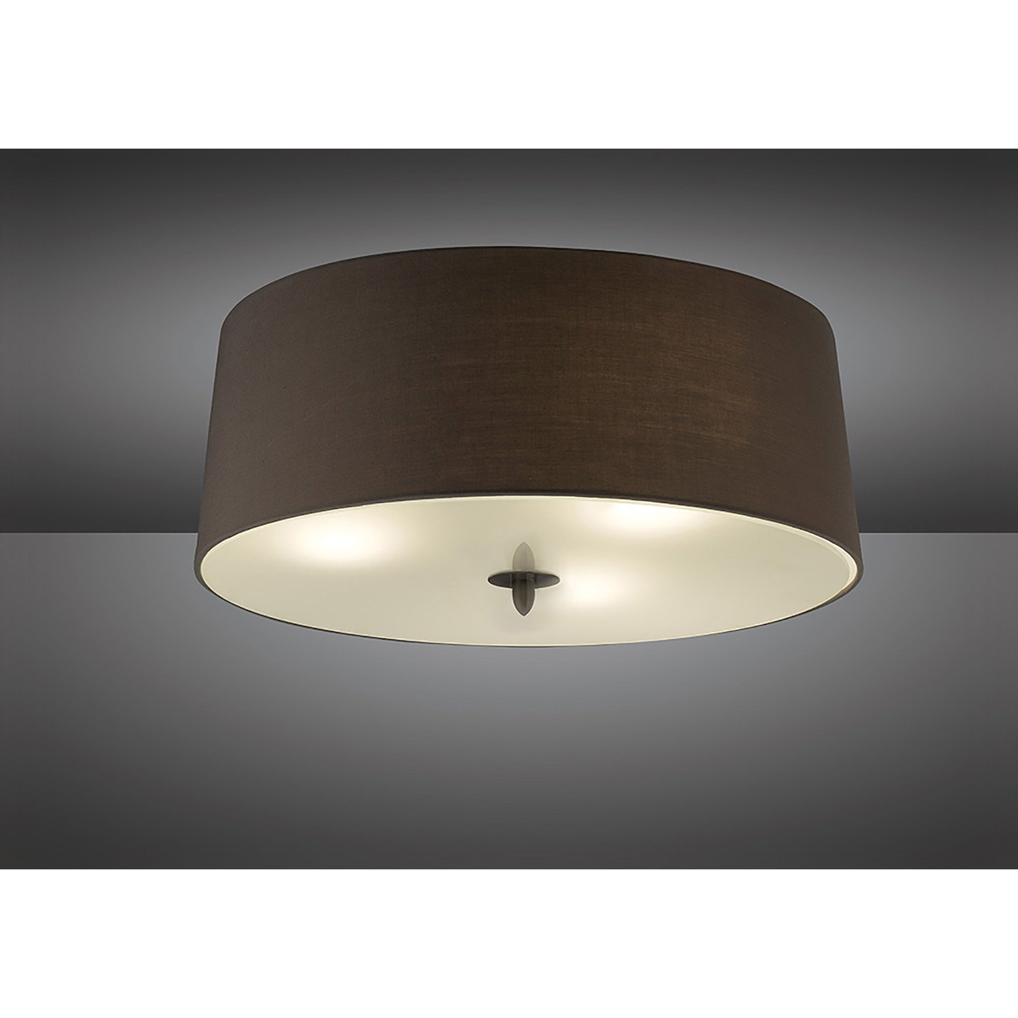 M3685 Lua Flush Ceiling 3 Light E27 Ash Grey Ash Grey Shade