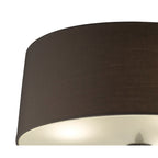 M3685 Lua Flush Ceiling 3 Light E27 Ash Grey Ash Grey Shade
