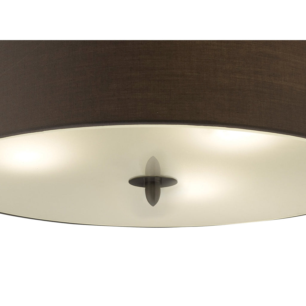 M3685 Lua Flush Ceiling 3 Light E27 Ash Grey Ash Grey Shade