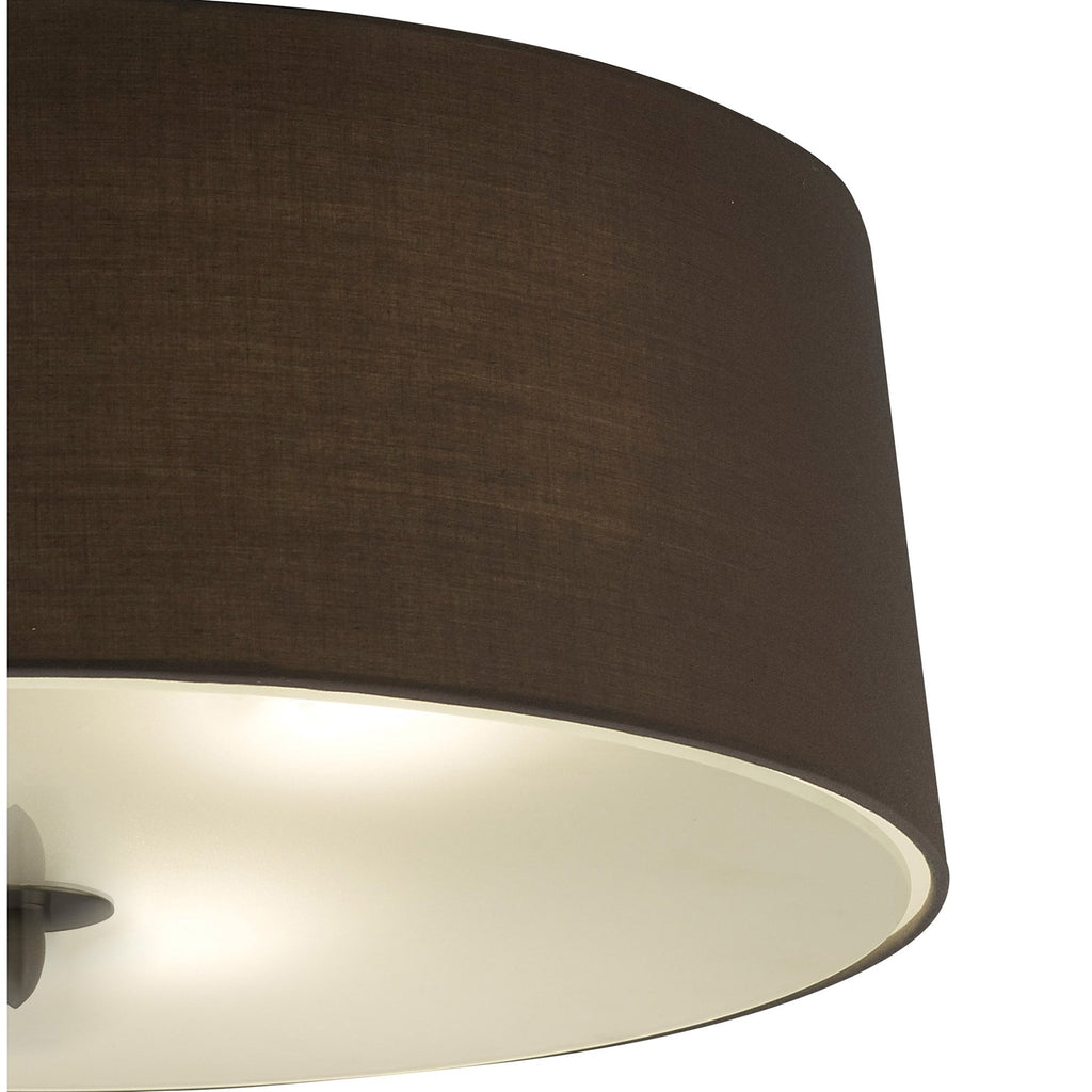 M3685 Lua Flush Ceiling 3 Light E27 Ash Grey Ash Grey Shade