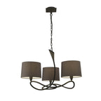 M3686 Lua Pendant 3 Arm Light E27 Ash Grey Ash Grey Shades