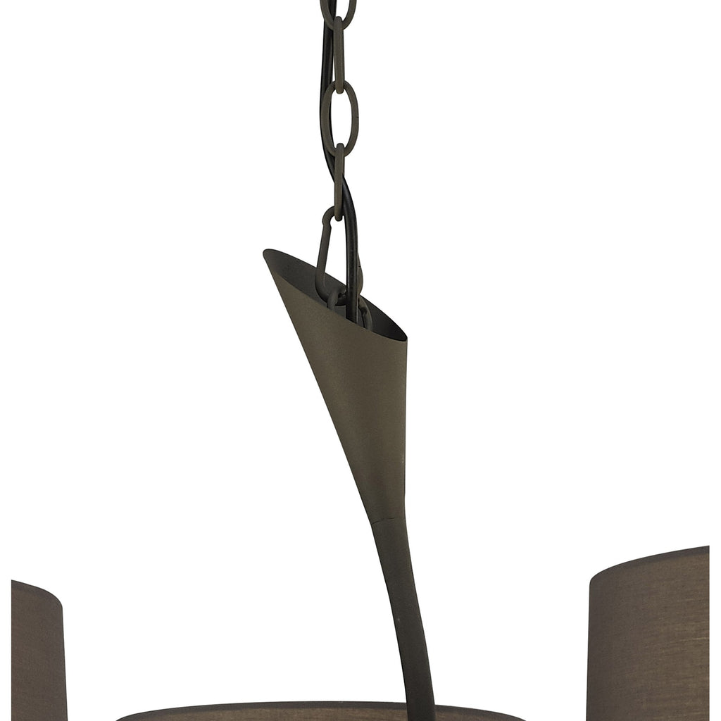 M3686 Lua Pendant 3 Arm Light E27 Ash Grey Ash Grey Shades