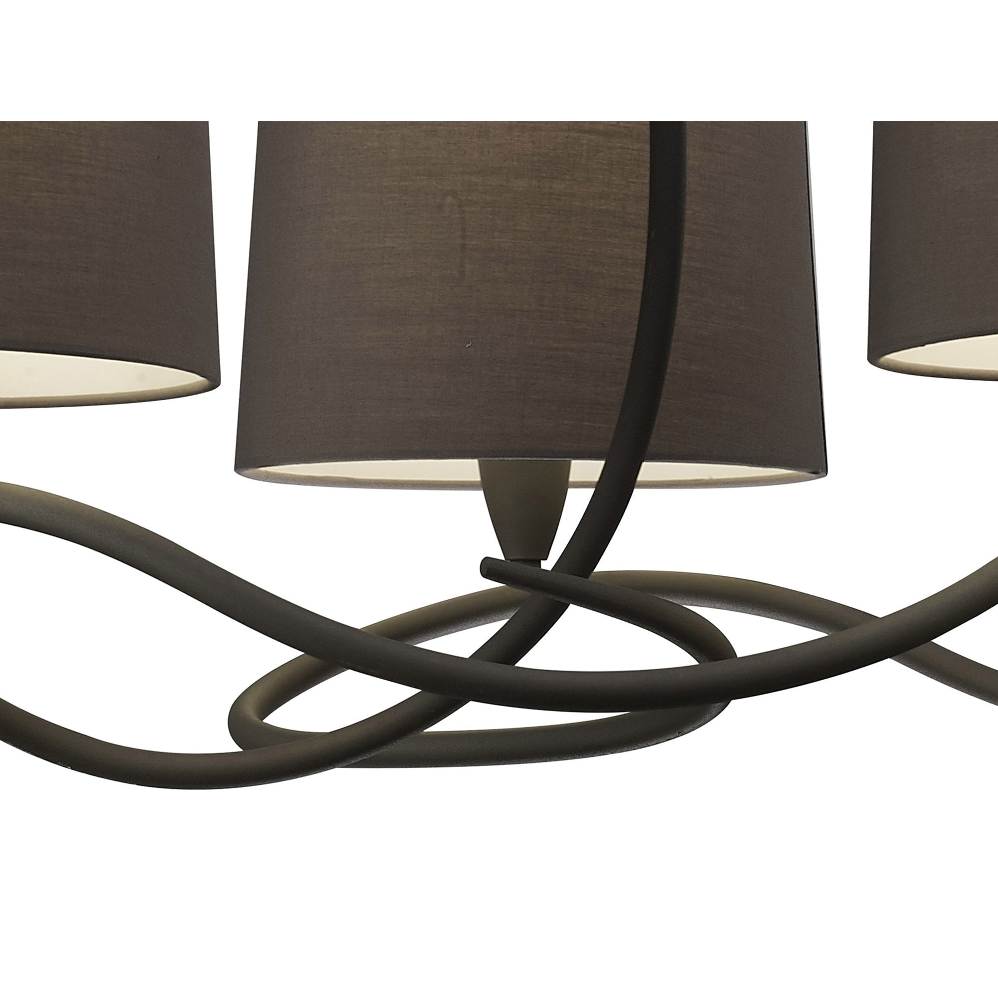 M3686 Lua Pendant 3 Arm Light E27 Ash Grey Ash Grey Shades