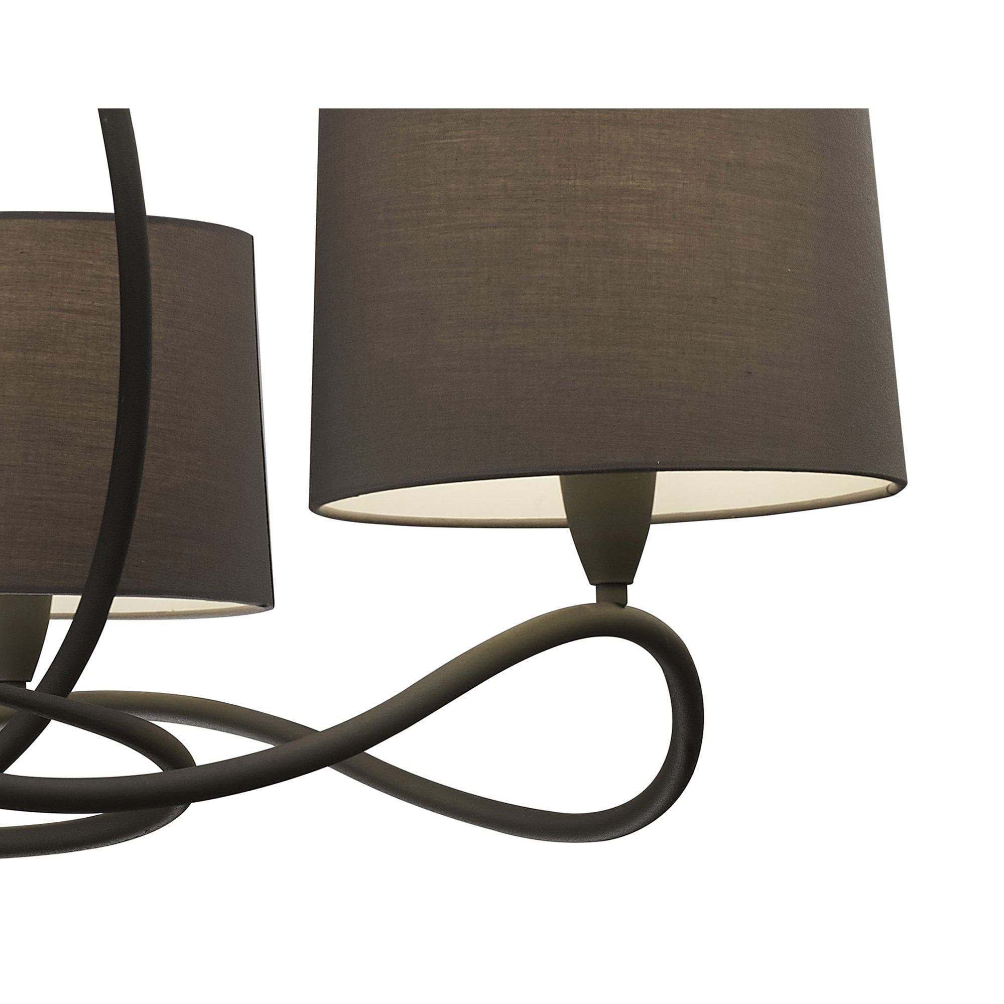 M3686 Lua Pendant 3 Arm Light E27 Ash Grey Ash Grey Shades