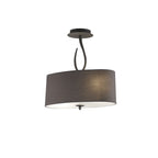 M3690 Lua Oval Semi Flush 2 Light E27 Ash Grey Ash Grey Shade